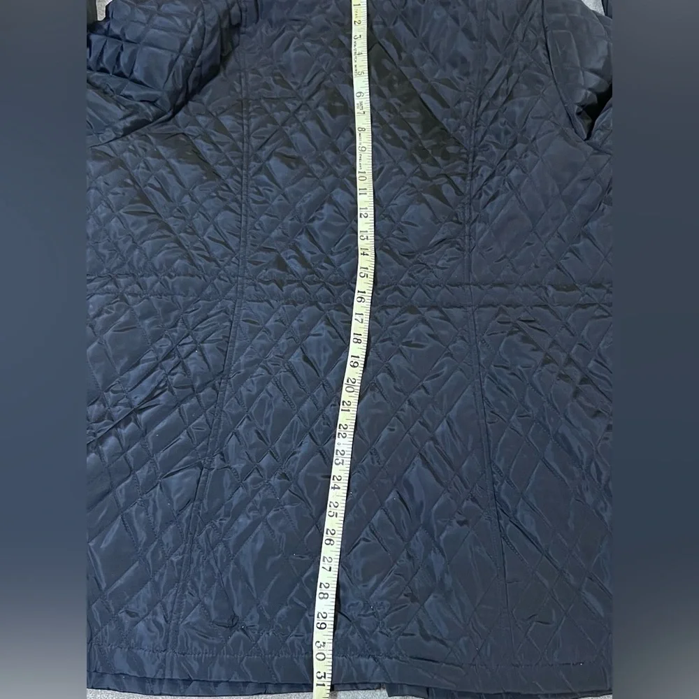Dennis Basso NEW Women's XL Black Quilted Faux Fur Trim Hooded Coat‎ Drawstring